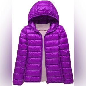 Women's Lightweight Hooded Down Insulated Jacket Packable Puffer Waterproof Coat